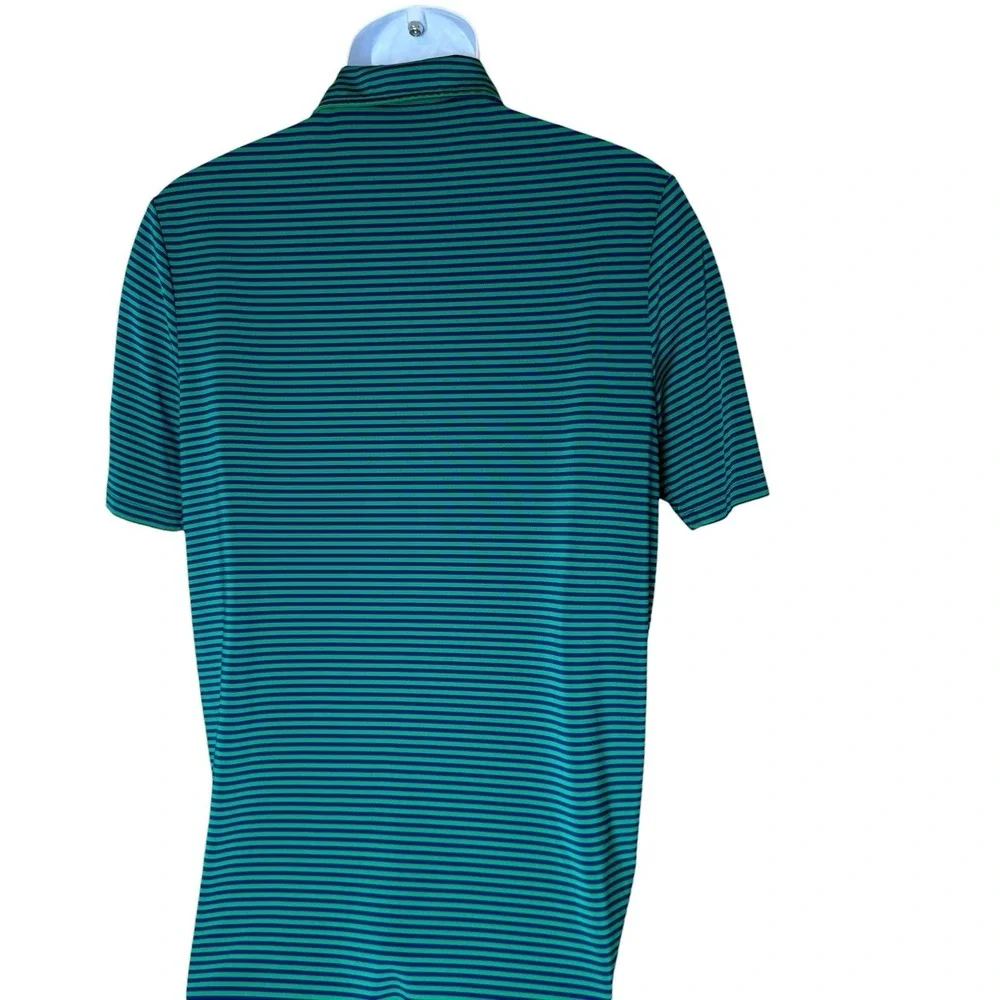 RLX Ralph Lauren Polo Shirt Men's Size SM Striped Green‎ Blue Golf Performance
